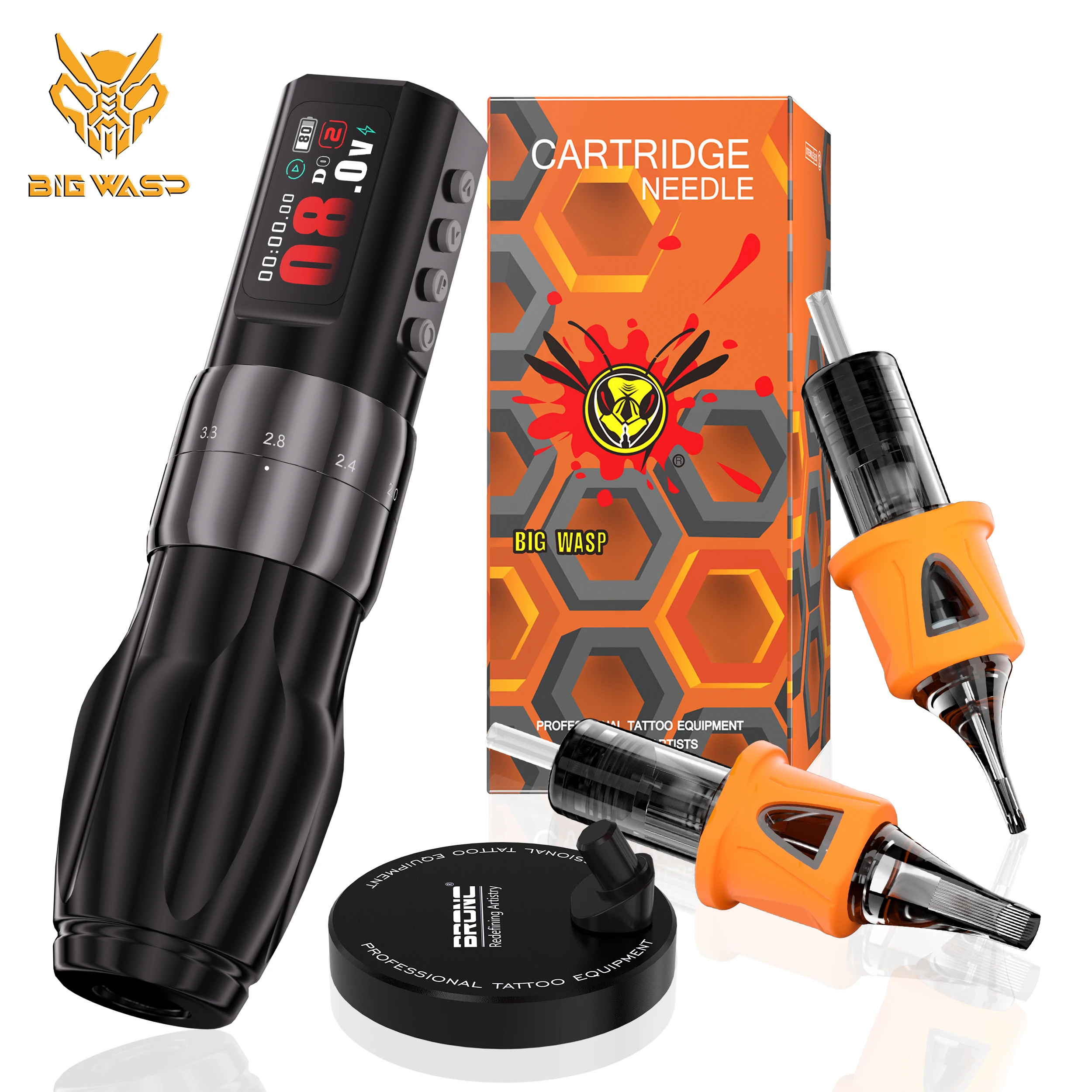 BIGWASP Adjustable Wireless Tattoo Machine Pen 2.0-4.2mm Coreless Motor With 20PCS Disposable Sterilized Safety Tattoo Needles
BIGWASP Adjustable Wireless Tattoo Machine Pen 2.0-4.2mm Coreless Motor With 20PCS Disposable Sterilized Safety Tattoo Needles