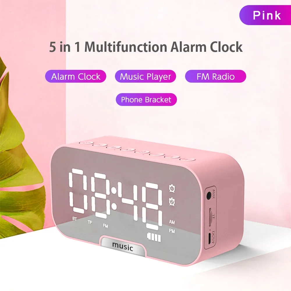 Digital Mirror Surface Alarm Clock with BT Speaker & FM Radio Dual Alarms Electronic Desktop Clock Rechargeable Portable Music
Digital Mirror Surface Alarm Clock with BT Speaker & FM Radio Dual Alarms Electronic Desktop Clock Rechargeable Portable Music