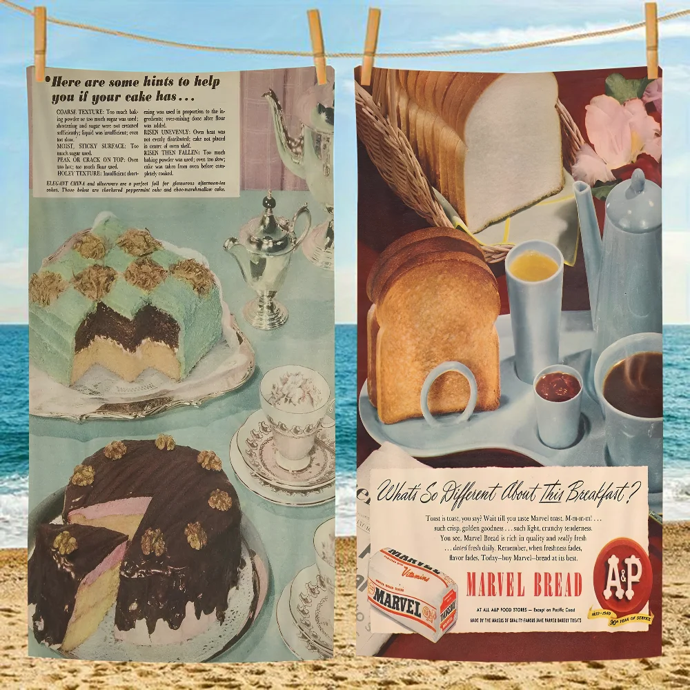 Retro Bread Cake Microfiber Blanket Quick Drying Beach Towels Oversized Printing Super Absorbent Pool Towel Blanket
Retro Bread Cake Microfiber Blanket Quick Drying Beach Towels Oversized Printing Super Absorbent Pool Towel Blanket