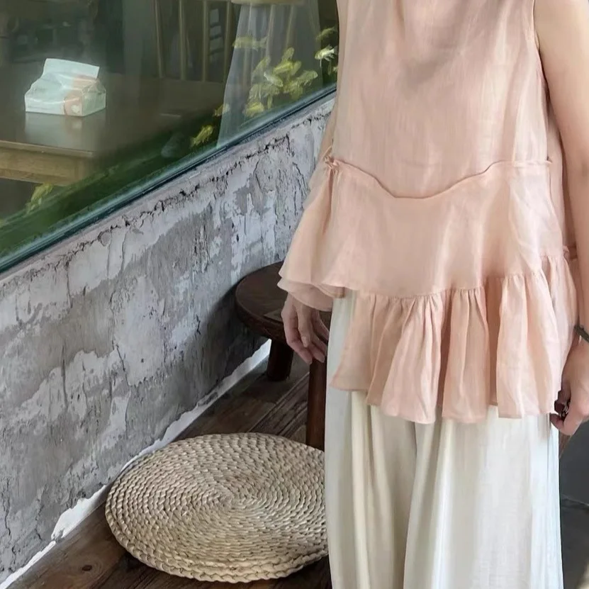 Summer 2026 New Arrival Women's Sleeveless Shirt 100% Flax Irregular Lace Trim Splice Sweet Style Fashion Ladies' Premium Blouse
Summer 2026 New Arrival Women's Sleeveless Shirt 100% Flax Irregular Lace Trim Splice Sweet Style Fashion Ladies' Premium Blouse