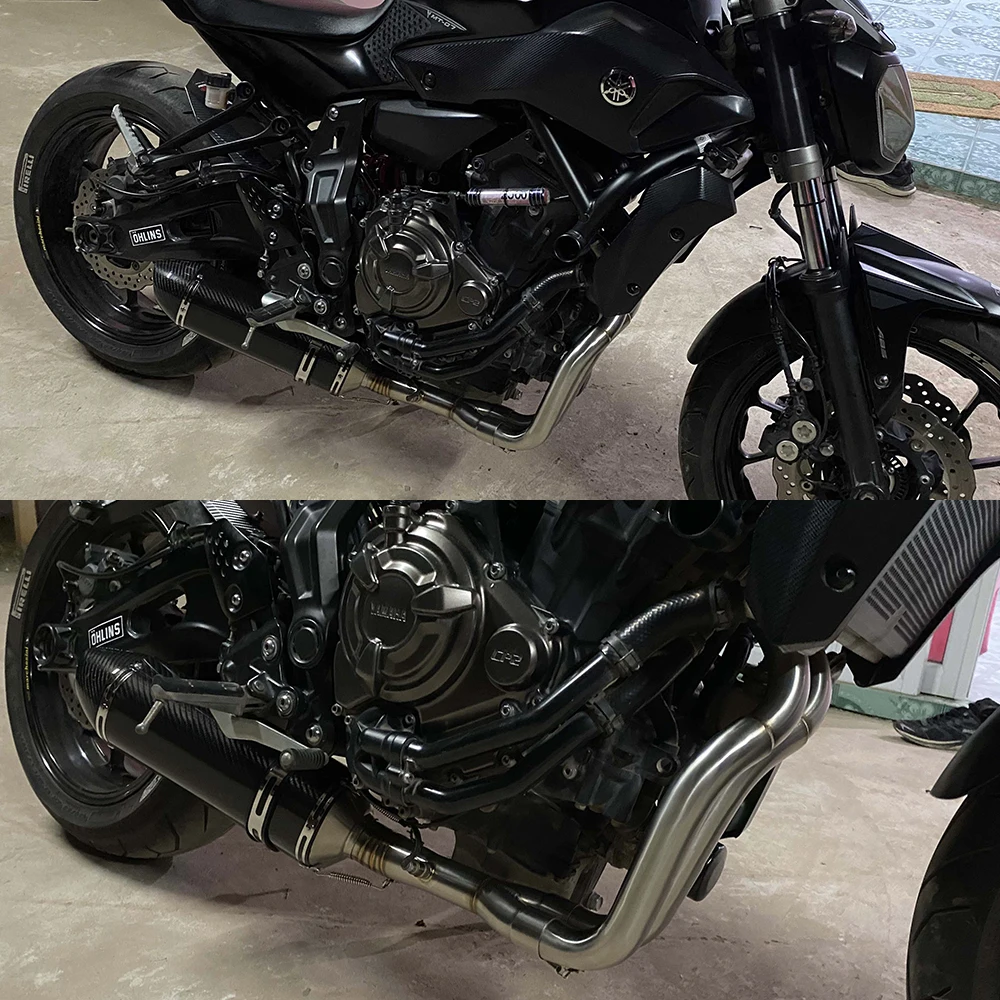 Suitable for 2014-2023 Yamaha MT-07 MT07, XSR700 motorcycle exhaust system with 51mm/2-inch carbon fiber R77 exhaust pipe
Suitable for 2014-2023 Yamaha MT-07 MT07, XSR700 motorcycle exhaust system with 51mm/2-inch carbon fiber R77 exhaust pipe