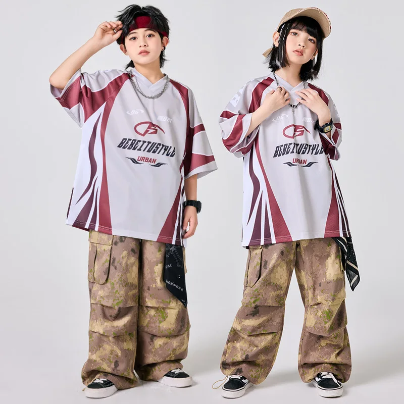 Детская одежда в стиле хип-хоп, красная, серая футболка с v-образным вырезом, топ, повседневные широкие брюки с парашютом для девочек и мальчиков, одежда для джазовых танцев, костюмная одежда
Детская одежда в стиле хип-хоп, красная, серая футболка с v-образным вырезом, топ, повседневные широкие брюки с парашютом для девочек и мальчиков, одежда для джазовых танцев, костюмная одежда