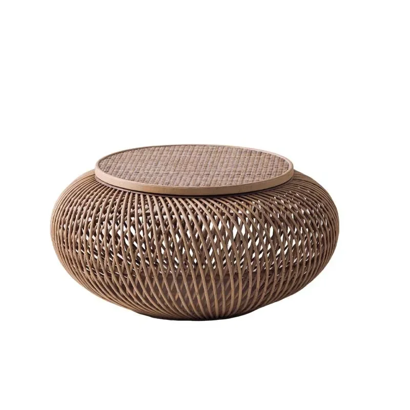 Japanese hand-woven edge few log-colored bay window round tea table small apartment living room storage function rattan coffee t
Japanese hand-woven edge few log-colored bay window round tea table small apartment living room storage function rattan coffee t