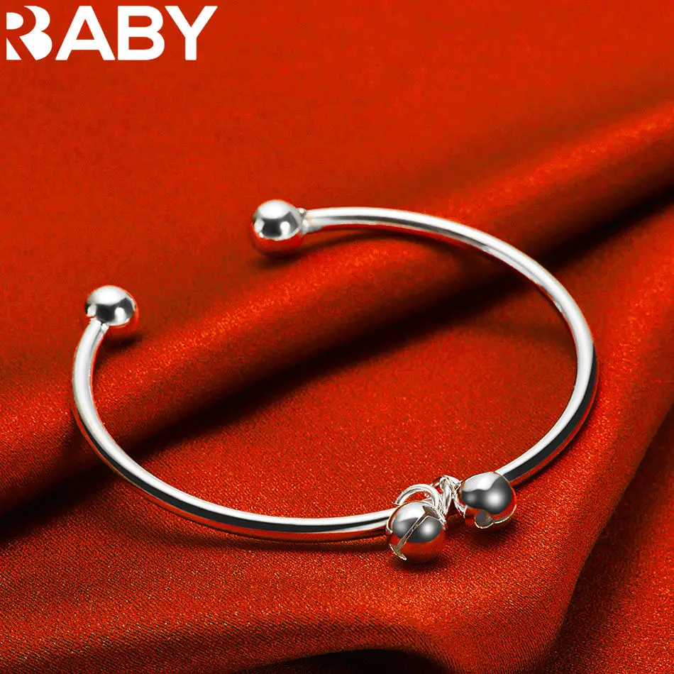 URBABY 925 Sterling Silver Round Bead Pendant Bangle Open Bracelet For Women Fashion Jewelry Elegant Classic Party Birthday Gift
URBABY 925 Sterling Silver Round Bead Pendant Bangle Open Bracelet For Women Fashion Jewelry Elegant Classic Party Birthday Gift