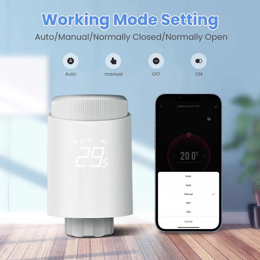 Tuya Zigbee Wifi Thermostat Smart Thermostatic Head Radiator Valve Programmable TRV Thermostatic Head with Alexa Google Home
Tuya Zigbee Wifi Thermostat Smart Thermostatic Head Radiator Valve Programmable TRV Thermostatic Head with Alexa Google Home