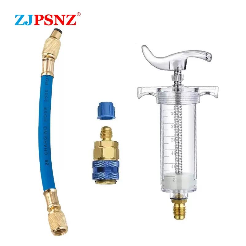 Car R134A Liquid Fuel Injector 2Oz Oil/Dye Syringe Air Conditioner Refill Dye/Oil Injector 1/4Inch Sae Refrigerant Fluid Filler
Car R134A Liquid Fuel Injector 2Oz Oil/Dye Syringe Air Conditioner Refill Dye/Oil Injector 1/4Inch Sae Refrigerant Fluid Filler