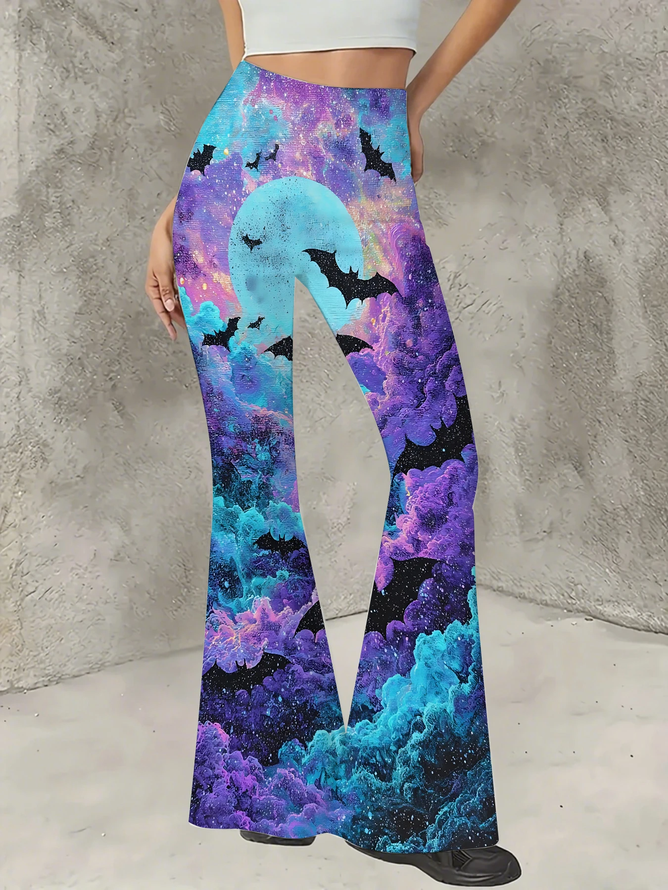 Y2K Graphic Print Flare Pants Women High Waist Knit Bell Bottom Trousers
Y2K Graphic Print Flare Pants Women High Waist Knit Bell Bottom Trousers