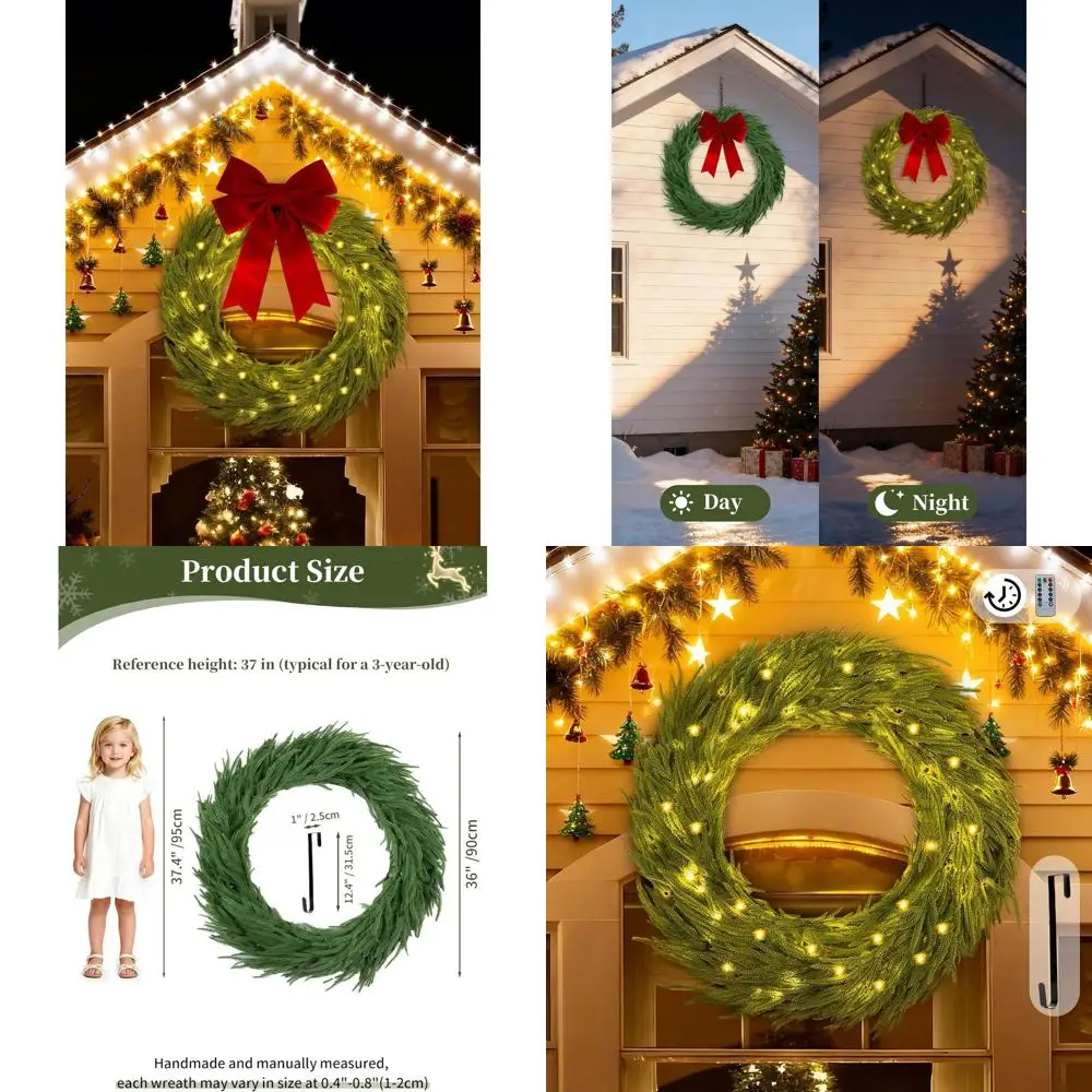 36 светодиодных уличных венок Norfolk Pine с предварительной подсветкой и 100 лампами, таймером и пультом дистанционного управления для декора дверей и стен
36 светодиодных уличных венок Norfolk Pine с предварительной подсветкой и 100 лампами, таймером и пультом дистанционного управления для декора дверей и стен