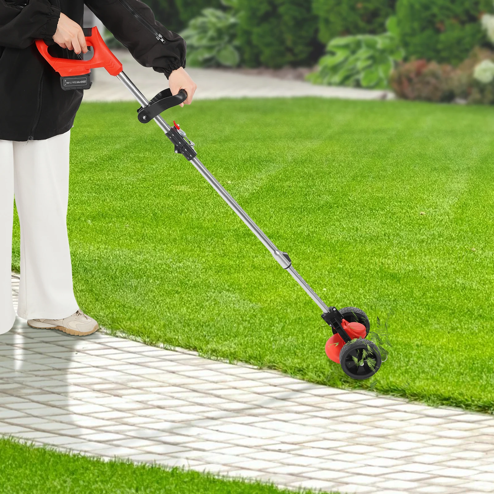 Электрический триммер для травы 21В с 2 колесами, на аккумуляторе, 800Вт, бесщеточный двигатель из чистой меди для задних дворов и садов
Электрический триммер для травы 21В с 2 колесами, на аккумуляторе, 800Вт, бесщеточный двигатель из чистой меди для задних дворов и садов