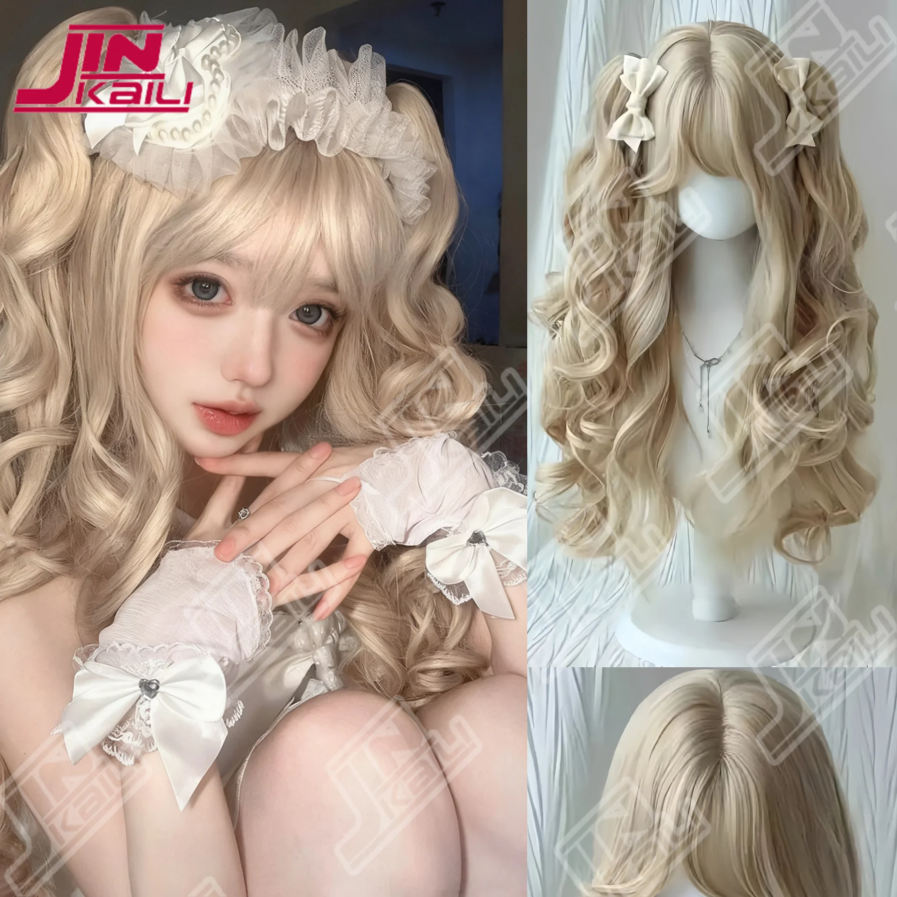 JKL Золотой вьющийся синтетический парик для длинных вьющихся волос для вечеринки, косплея на Хэллоуин, ежедневного использования, высокотемпературный аксессуар для волос 
JKL Золотой вьющийся синтетический парик для длинных вьющихся волос для вечеринки, косплея на Хэллоуин, ежедневного использования, высокотемпературный аксессуар для волос