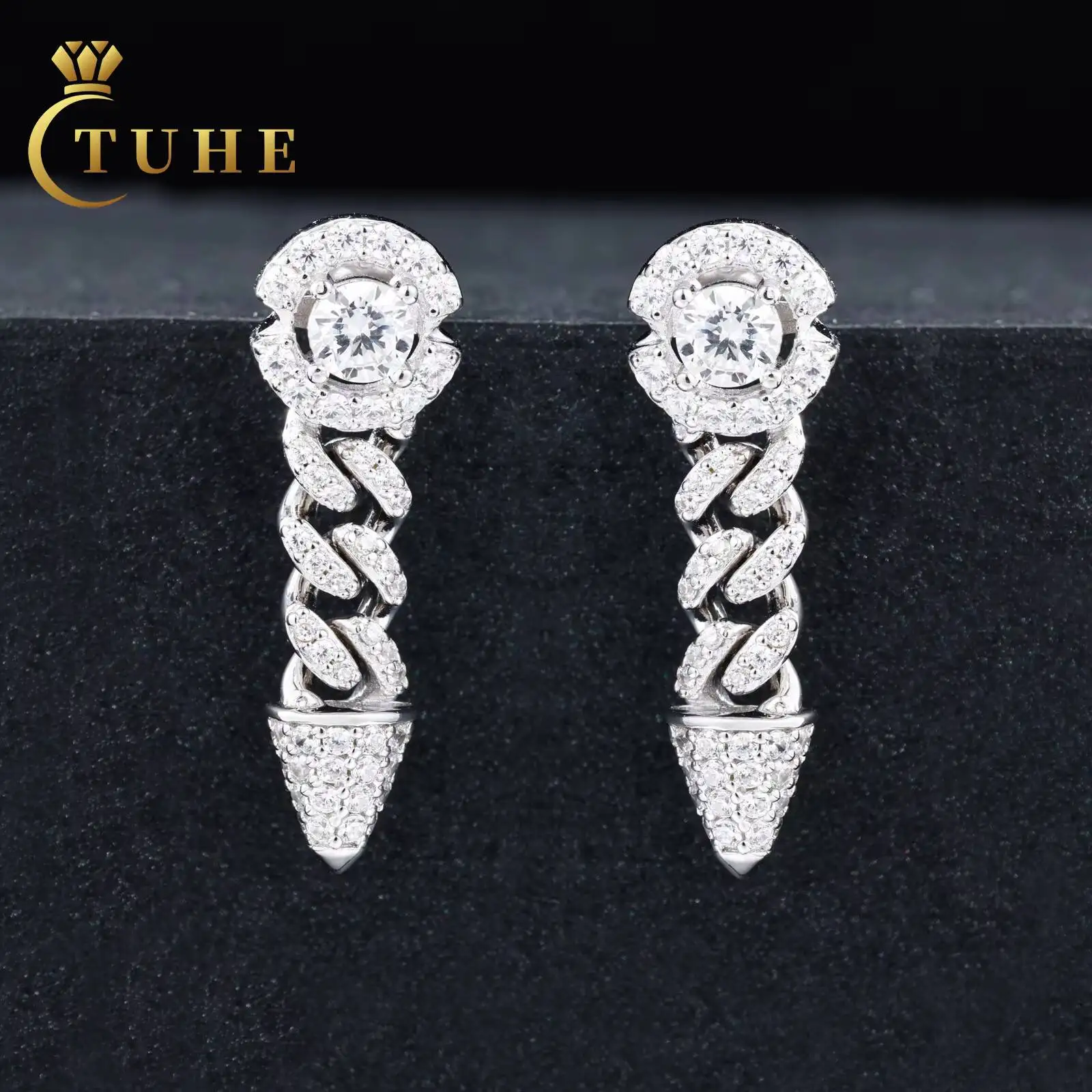 GRA Certified VVS Moissanite Cuban Link Drop Earrings Gold Plated 925 Sterling Silver Lab Diamond Mens Jewelry Wholesale
GRA Certified VVS Moissanite Cuban Link Drop Earrings Gold Plated 925 Sterling Silver Lab Diamond Mens Jewelry Wholesale