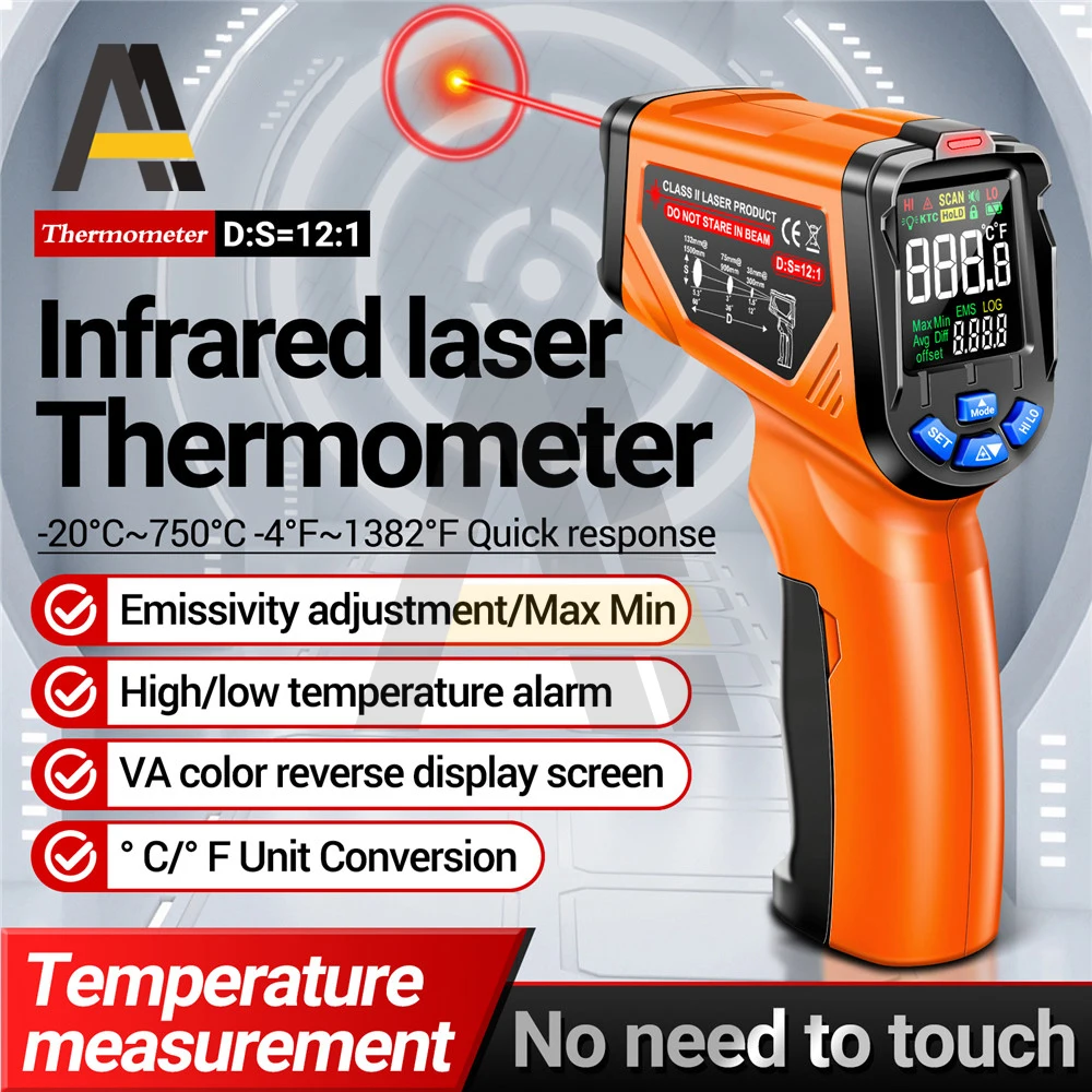 Gun Rapid Measure Tester -20~750 ℃ /-4 ℉ ~1382 ℉ Промышленный тестерTH06 Бесконтактный инфракрасный термометр ИК-лазерный датчик
Gun Rapid Measure Tester -20~750 ℃ /-4 ℉ ~1382 ℉ Промышленный тестерTH06 Бесконтактный инфракрасный термометр ИК-лазерный датчик