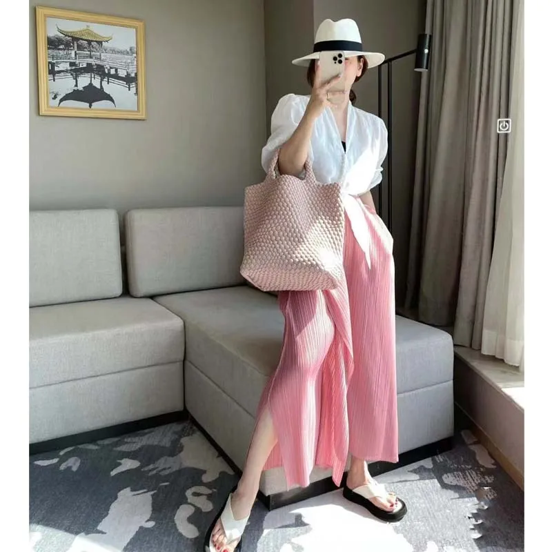 Slimming Drapey Seaweed Pleated Wide Leg Pants High Waist Asymmetric Commute Style Thin Summer Casual Trousers for Women
Slimming Drapey Seaweed Pleated Wide Leg Pants High Waist Asymmetric Commute Style Thin Summer Casual Trousers for Women