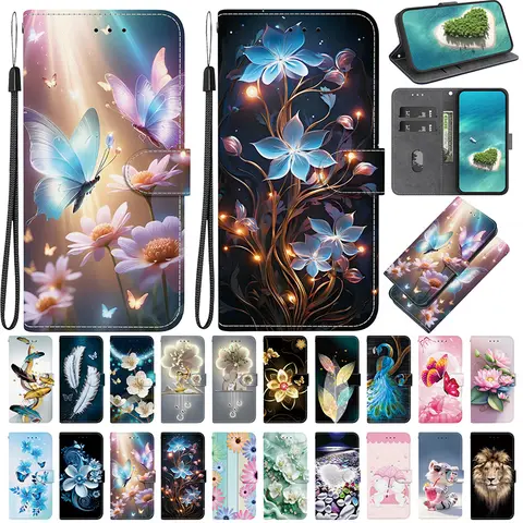 Stand Flip Wallet Case for Xiaomi Poco X6 X3 PRO X7 X6 5G X5 X4 PRO 5G X4 GT X3 NFC X3 GT Flip Painted Pattern Wallet Case