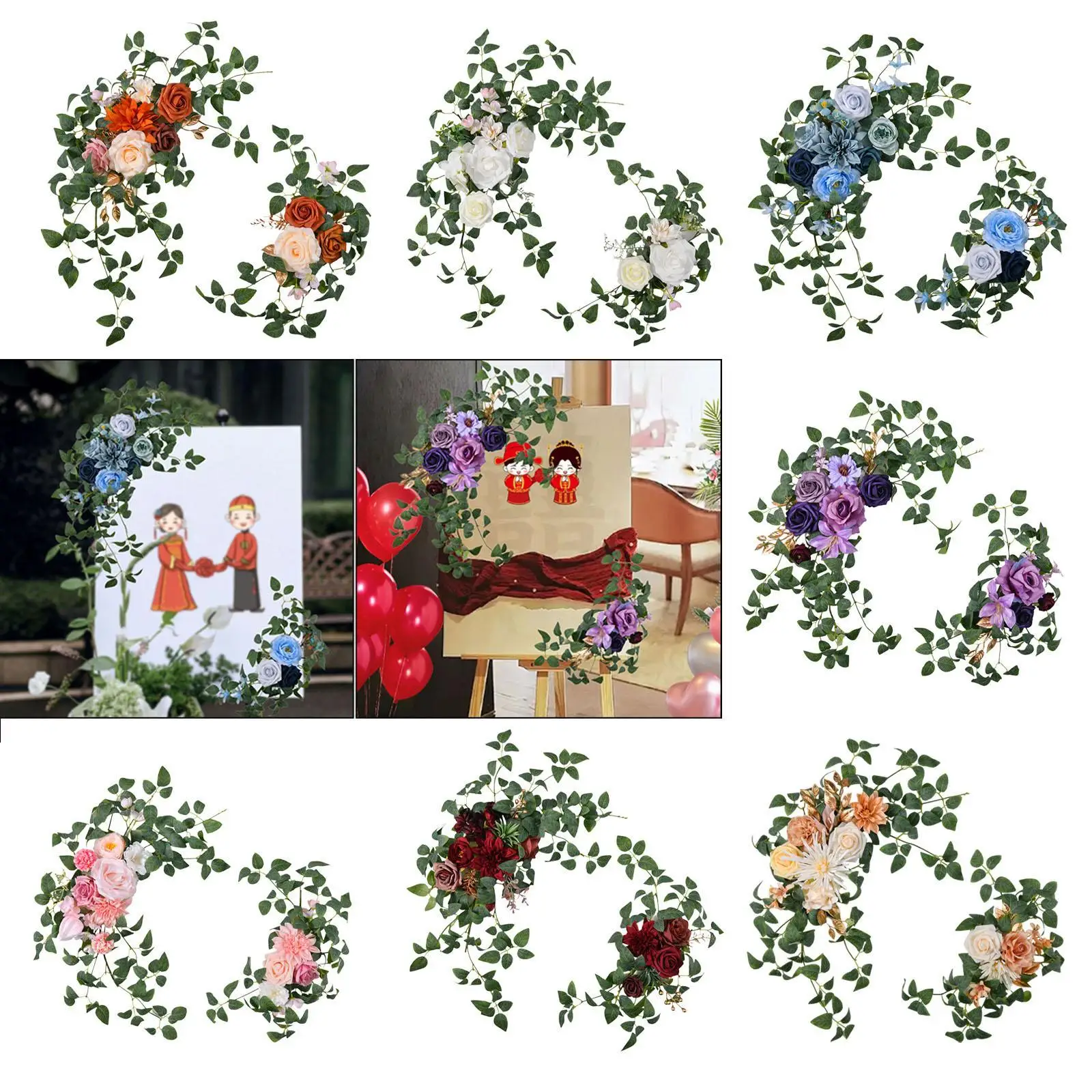 2 Pieces Wedding Arch Flowers Decorations Floral Arrangement Artificial Rose Flower for Holiday Reception Home Valentines Day
2 Pieces Wedding Arch Flowers Decorations Floral Arrangement Artificial Rose Flower for Holiday Reception Home Valentines Day