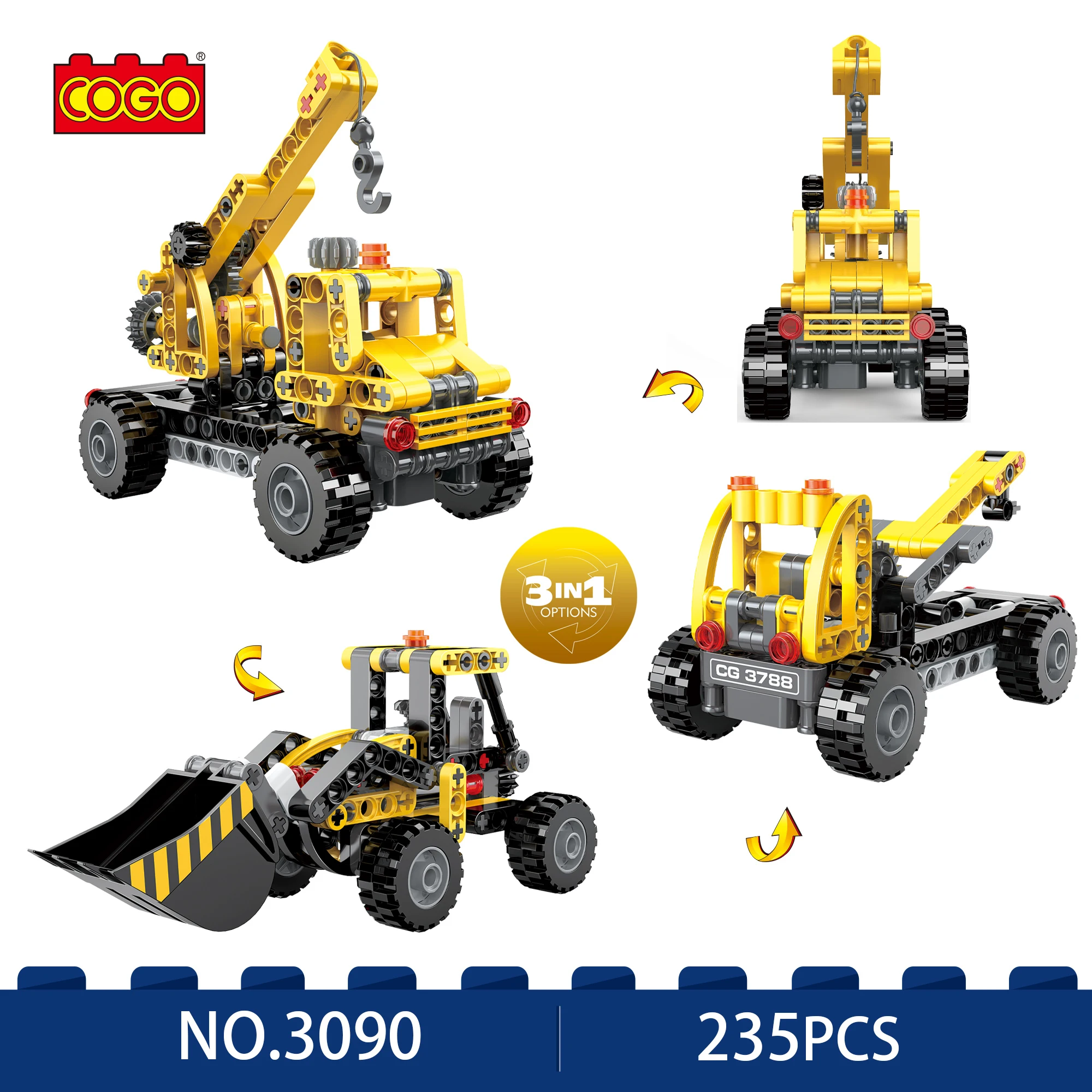 COGO Off-Road Engineering Vehicle Series - Bulldozer and Excavator Construction Equipment Model Building Blocks(235Pcs)
COGO Off-Road Engineering Vehicle Series - Bulldozer and Excavator Construction Equipment Model Building Blocks(235Pcs)