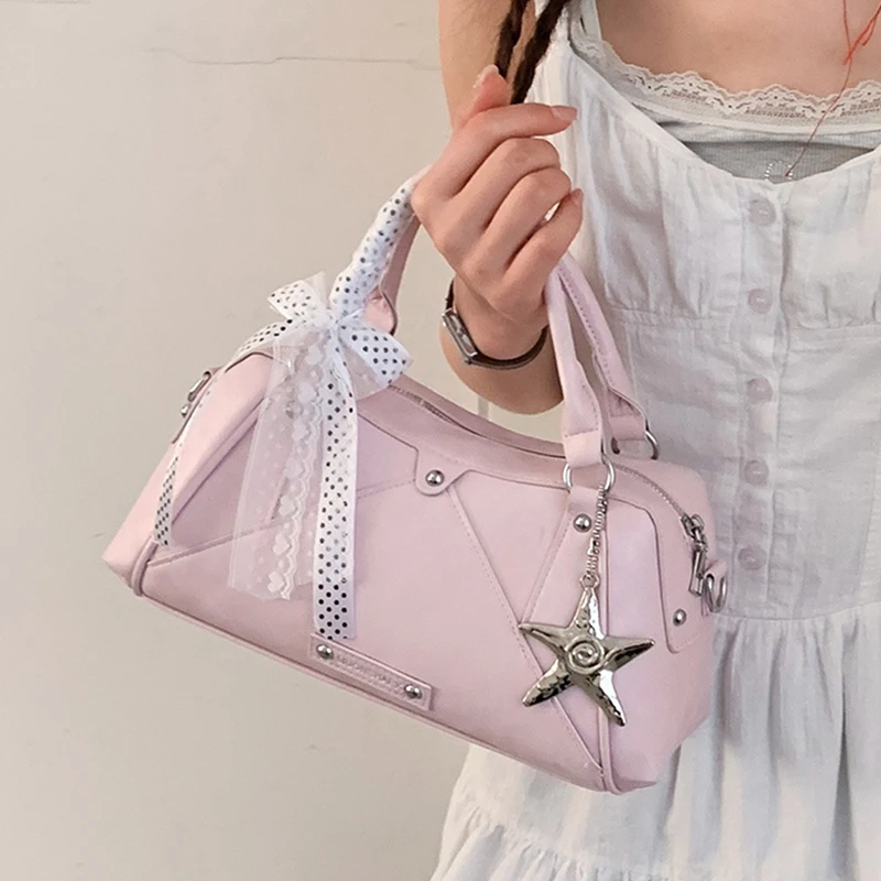 Ribbon Bow Decor Bowling Bag Women Exquisite Simple Tote Bag Korean Elegant Pillow Bag Casual Versatile Commuter Crossbody Bags
Ribbon Bow Decor Bowling Bag Women Exquisite Simple Tote Bag Korean Elegant Pillow Bag Casual Versatile Commuter Crossbody Bags