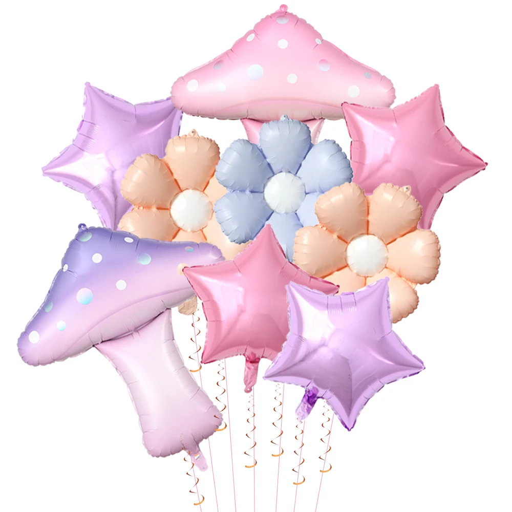 10pcs Pink Purple Mushroom Balloon Set Daisy Five-pointed Star Foil Balloon Birthday Wedding Party Decoration Baby Shower Supply
10pcs Pink Purple Mushroom Balloon Set Daisy Five-pointed Star Foil Balloon Birthday Wedding Party Decoration Baby Shower Supply
