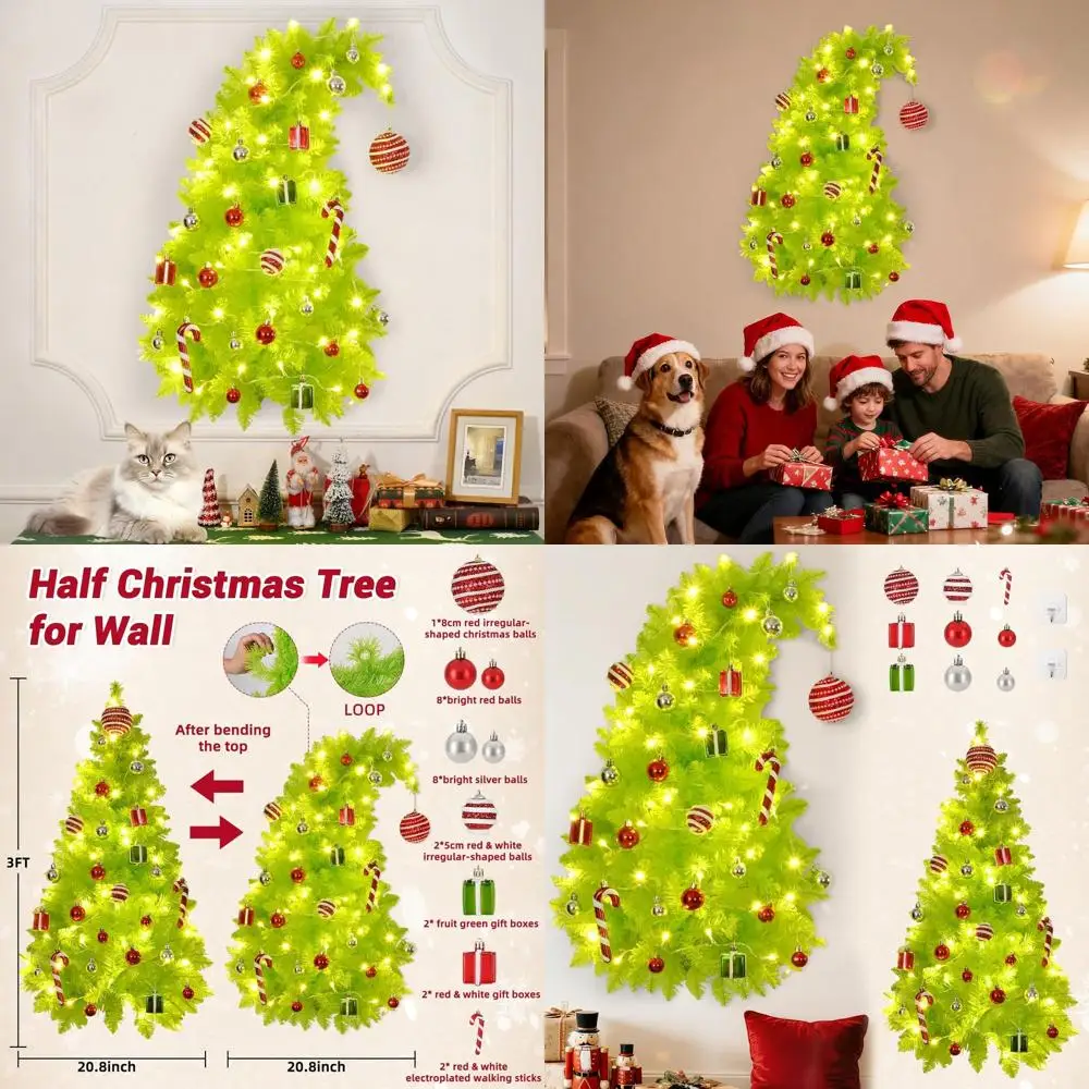 Гибкая полурождественская елка для окон, лаймово-зеленый декор с подсветкой и орнаментом, подвесная елка своими руками для двери, идеально подходит для домашних животных
Гибкая полурождественская елка для окон, лаймово-зеленый декор с подсветкой и орнаментом, подвесная елка своими руками для двери, идеально подходит для домашних животных