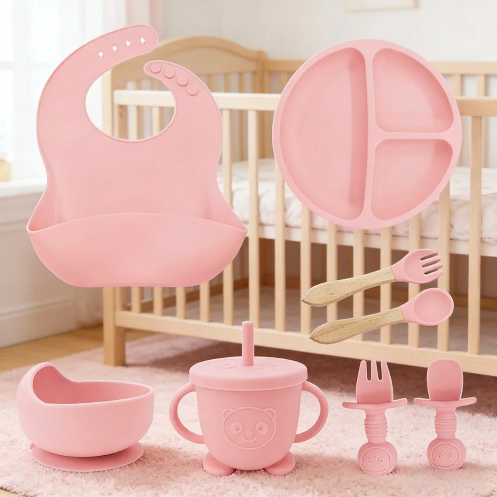 Детская силиконовая посуда, набор из восьми предметов, тренировочная миска для кормления малышей, пищевой набор посуды для кормления детей
Детская силиконовая посуда, набор из восьми предметов, тренировочная миска для кормления малышей, пищевой набор посуды для кормления детей