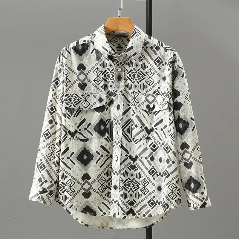 Ethnic Style Printed Shirts for Men Japanese Streetwear Fashion Shirt Spring Casual Pure Cotton Button Up Shirt Men Loose Shirts
Ethnic Style Printed Shirts for Men Japanese Streetwear Fashion Shirt Spring Casual Pure Cotton Button Up Shirt Men Loose Shirts