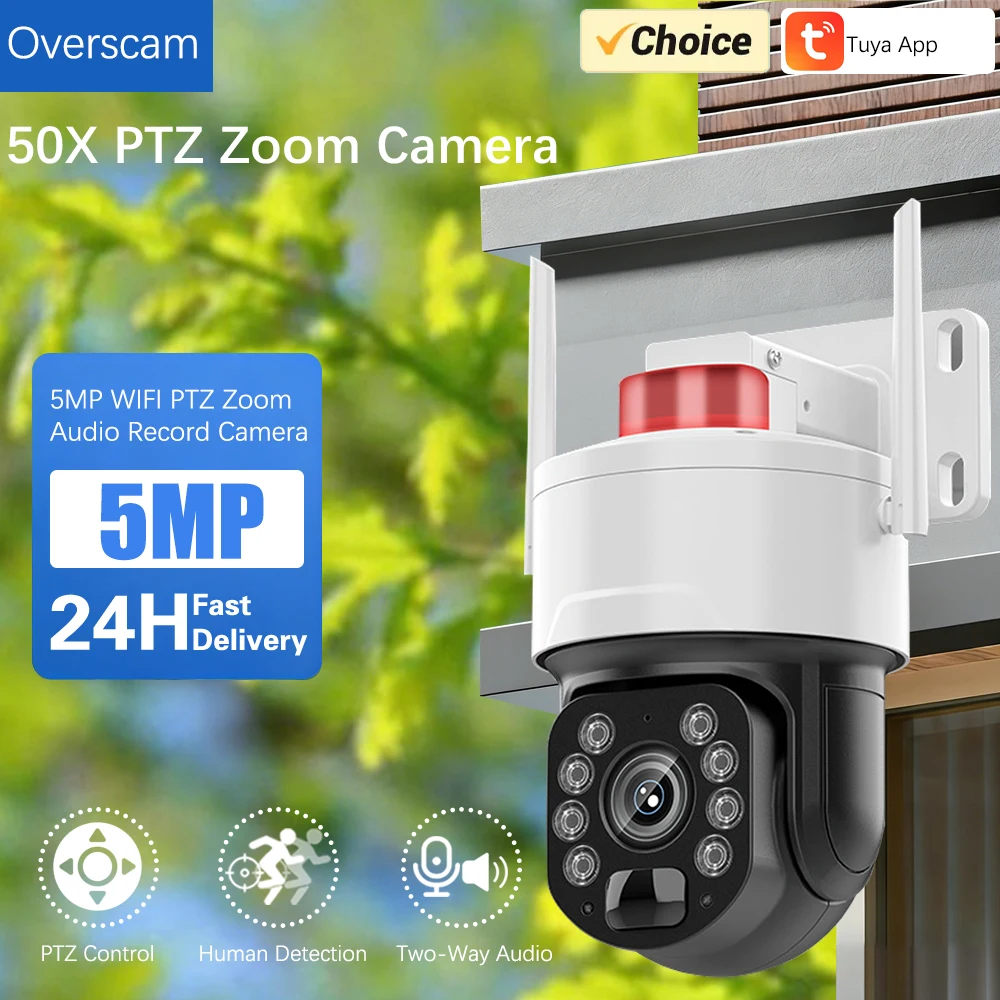 5MP 50X Optical Zoom Wifi PTZ Tuya Security Surveillance Camera Outdoor CCTV PTZ IP Max 150M Night Vision Two Way Audio Camera
5MP 50X Optical Zoom Wifi PTZ Tuya Security Surveillance Camera Outdoor CCTV PTZ IP Max 150M Night Vision Two Way Audio Camera