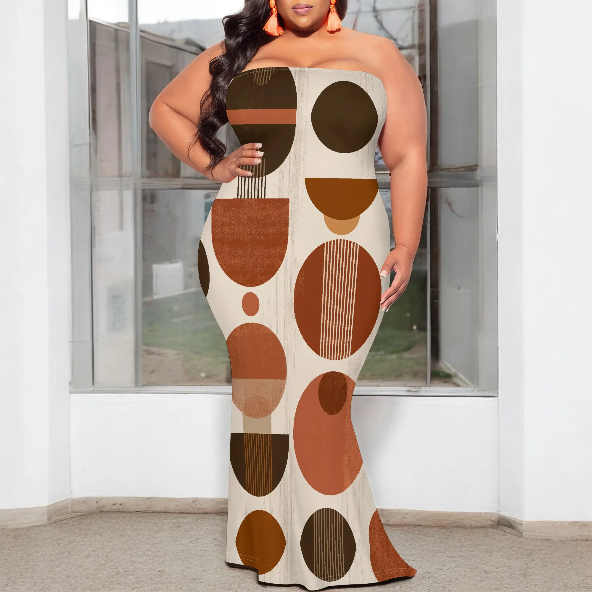 XL-6XL Abstract Geometric Strapless Maxi Dress for Plus Size Women Modern Art Look for Fall Events or Gallery Outings
XL-6XL Abstract Geometric Strapless Maxi Dress for Plus Size Women Modern Art Look for Fall Events or Gallery Outings