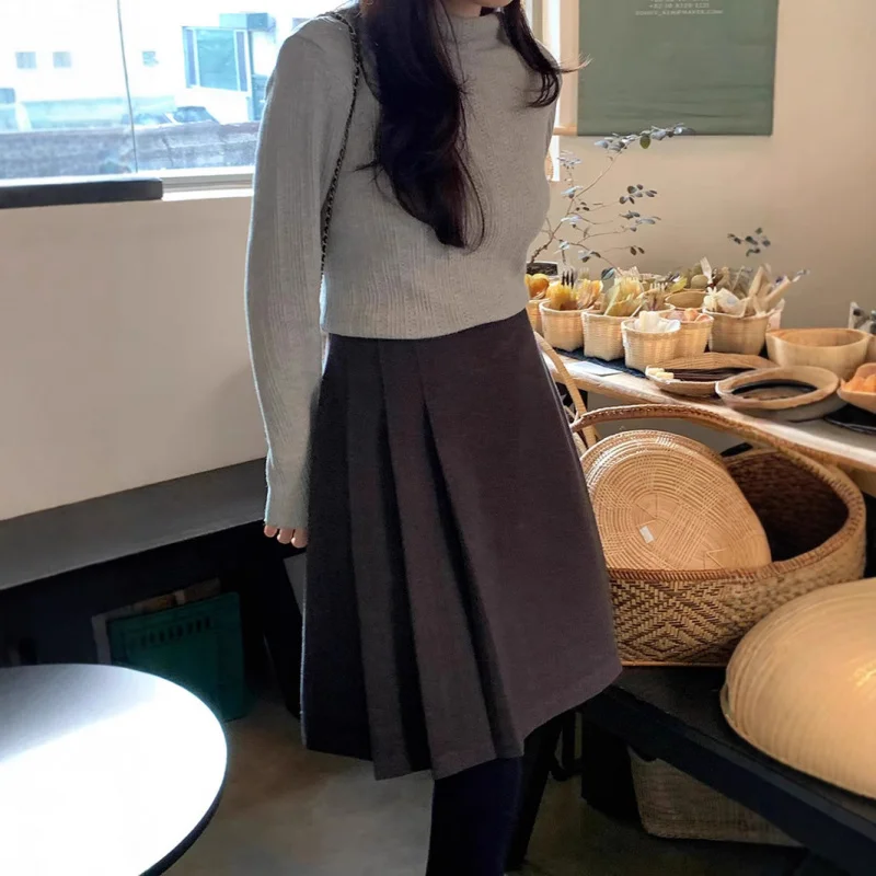 Woolen pleated skirt for women, new autumn and winter high-waisted design that covers the hipsASlimming woolen short skirt for p
Woolen pleated skirt for women, new autumn and winter high-waisted design that covers the hipsASlimming woolen short skirt for p