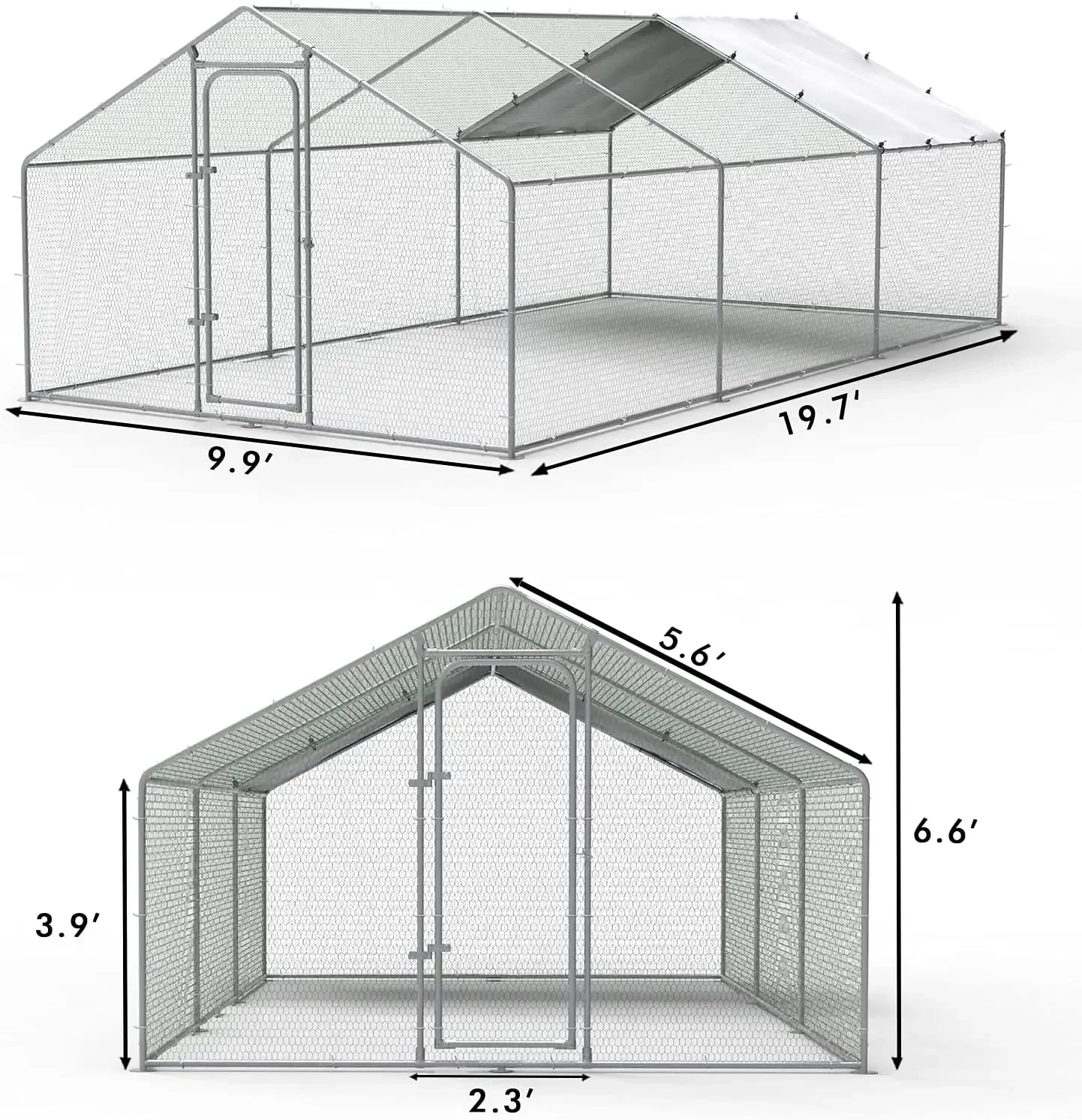 Metal Large Chicken Coop, Spire Shape Walk-in Poultry Chicken Hen cage, Rabbits Duck Cages with Waterproof and Anti-Ultraviolet
Metal Large Chicken Coop, Spire Shape Walk-in Poultry Chicken Hen cage, Rabbits Duck Cages with Waterproof and Anti-Ultraviolet