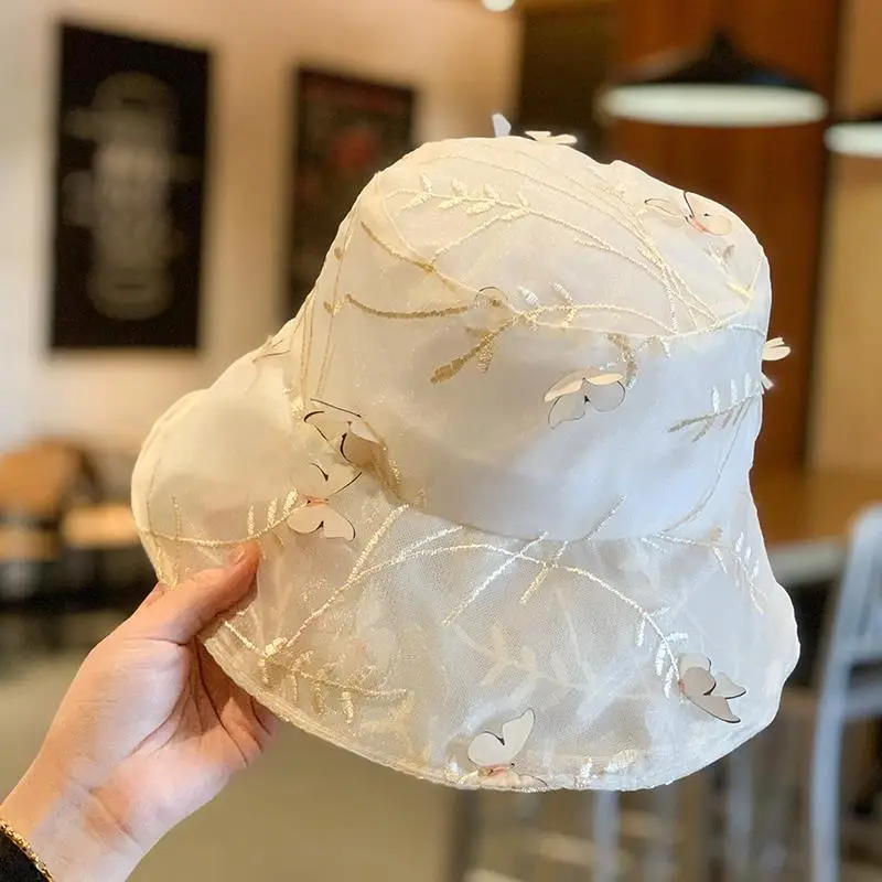 Summer Lace Bucket Hat White Black Embroidery Butterfly Sun Hat Cute Girls Spring Travel Beach Breathable Sun Visor Cap Chapeau
Summer Lace Bucket Hat White Black Embroidery Butterfly Sun Hat Cute Girls Spring Travel Beach Breathable Sun Visor Cap Chapeau