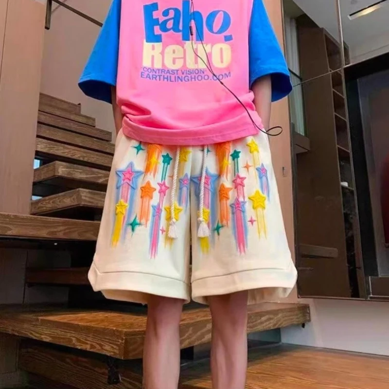 Men's Two-Piece Summer Shorts Set Featuring Graffiti and Stars Print with Loose Fit for Basketball Style Mid-Length Streetwear
Men's Two-Piece Summer Shorts Set Featuring Graffiti and Stars Print with Loose Fit for Basketball Style Mid-Length Streetwear