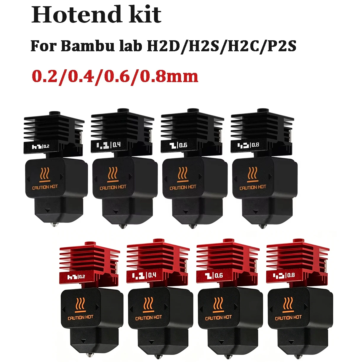 High Quality H2D/H2S/H2C/P2S Hotend Kit with 0.2/0.4/0.6/0.8mm Hardened steel Nozzle Replace Hotend Kit For Bambu H2D A1 A1mini.
High Quality H2D/H2S/H2C/P2S Hotend Kit with 0.2/0.4/0.6/0.8mm Hardened steel Nozzle Replace Hotend Kit For Bambu H2D A1 A1mini.