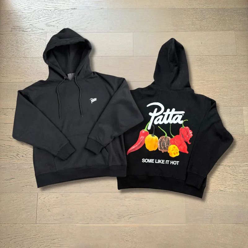 Худи PATTA с принтом Chili, коллекция Весна/Лето 2026, унисекс, повседневные, оверсайз, черно-белые толстовки для мужчин и женщин
Худи PATTA с принтом Chili, коллекция Весна/Лето 2026, унисекс, повседневные, оверсайз, черно-белые толстовки для мужчин и женщин