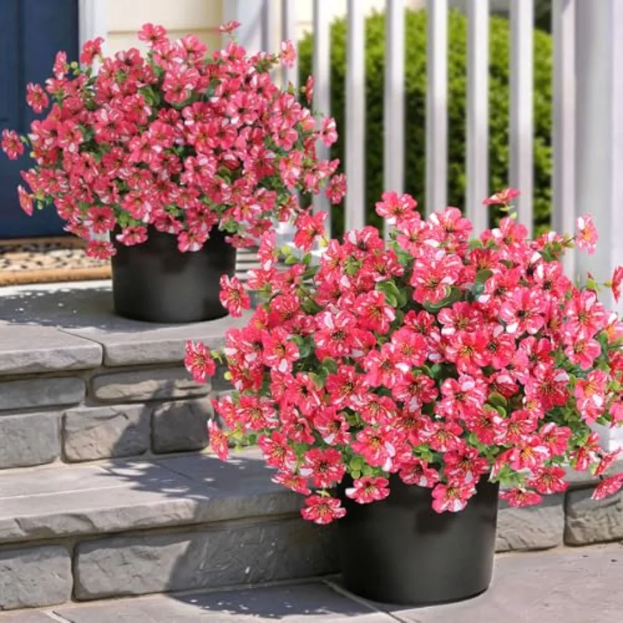 Outdoor artificial morning glory eucalyptus topiary trees set of 2 faux silk potted plants in rose red, UV-resistant for front
Outdoor artificial morning glory eucalyptus topiary trees set of 2 faux silk potted plants in rose red, UV-resistant for front