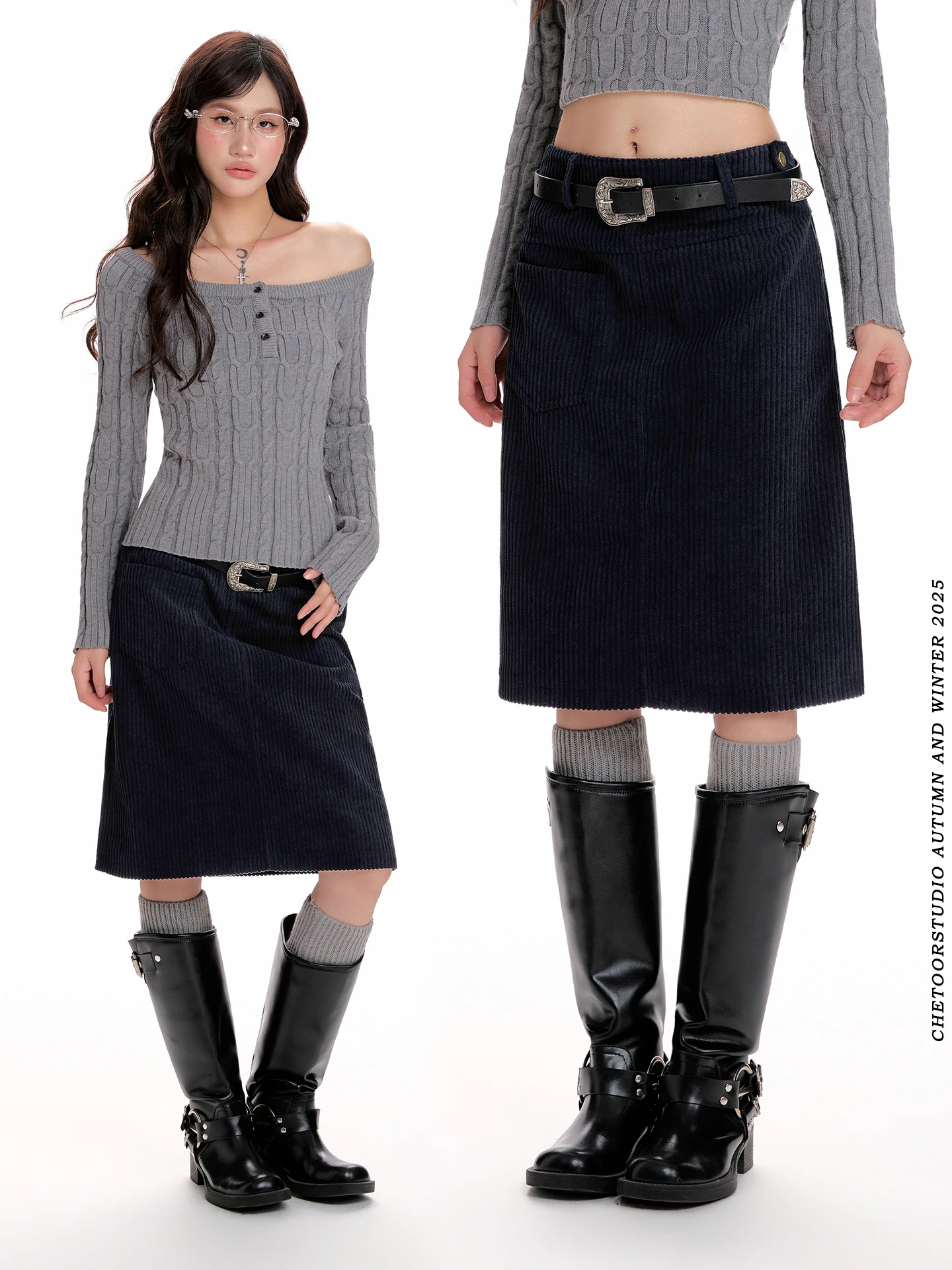 Retro American Corduroy f Skirt Women's Autumn Winter High Waist A-Line Personali Butt Covering Mid-Length Skirt
Retro American Corduroy f Skirt Women's Autumn Winter High Waist A-Line Personali Butt Covering Mid-Length Skirt