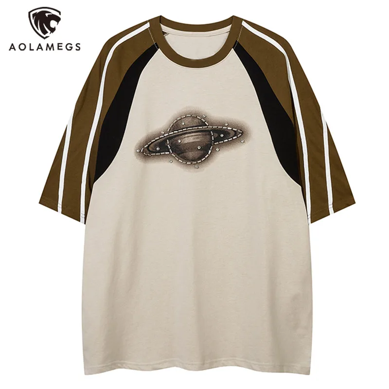 Aolamegs Men T Shirts Hip Hop Streetwear Stitching Contrasting Short Sleeve T Shirt Korean Casual Loose Couple Tees Top
Aolamegs Men T Shirts Hip Hop Streetwear Stitching Contrasting Short Sleeve T Shirt Korean Casual Loose Couple Tees Top