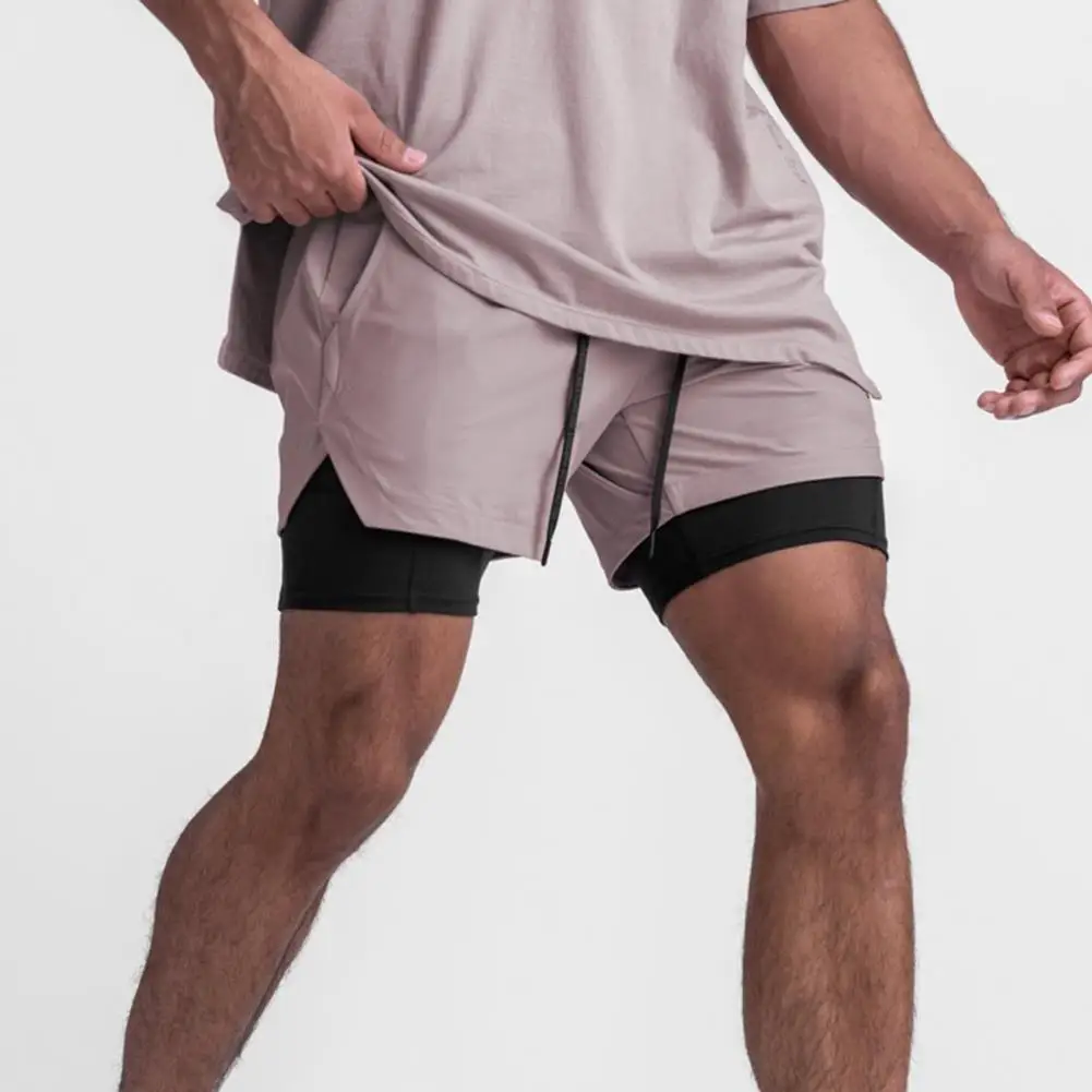 Men Shorts Men's Double Layer Quick Drying Breathable Shorts with Elastic Waist Drawstring Solid Color Shorts for Active
Men Shorts Men's Double Layer Quick Drying Breathable Shorts with Elastic Waist Drawstring Solid Color Shorts for Active