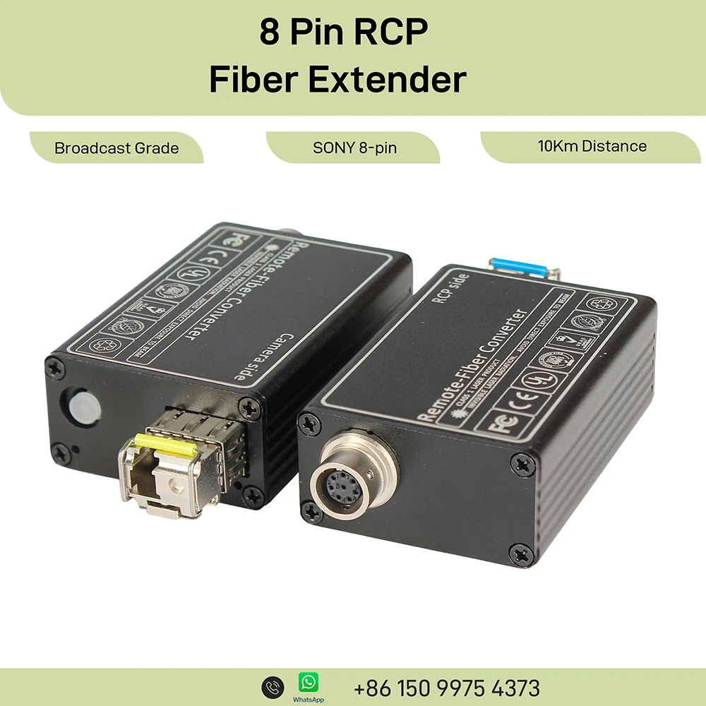 For SONY 8-Pin RCP Fiber Extender Remote Module for SDI Broadcast Control, LC Single Mode 10KM, Compatible with RCP1000/1500
For SONY 8-Pin RCP Fiber Extender Remote Module for SDI Broadcast Control, LC Single Mode 10KM, Compatible with RCP1000/1500