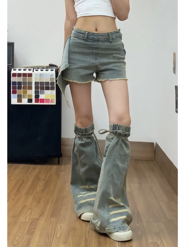 Y2K American Style Hot Girl Denim Shorts Set Women Summer High Street Slimming Leggings Two Piece Set Natural Waist Jeans
Y2K American Style Hot Girl Denim Shorts Set Women Summer High Street Slimming Leggings Two Piece Set Natural Waist Jeans