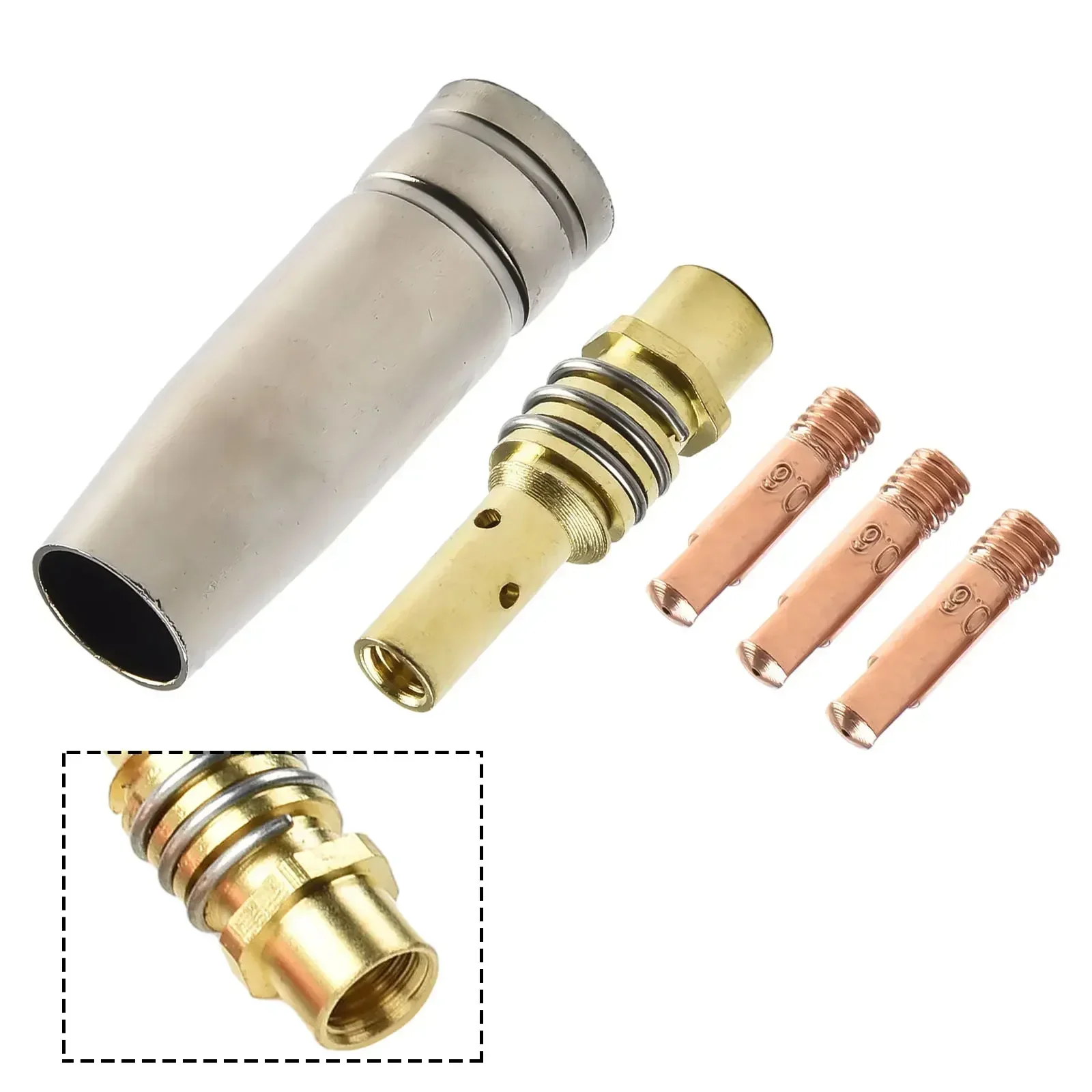 5pcs Guard Nozzle Contact Tip Consumables Holder Conductive Tip 0.6/0.8/0.9/1.0/1.2mm MIG Welding MB15 15AK Soldering Tool
5pcs Guard Nozzle Contact Tip Consumables Holder Conductive Tip 0.6/0.8/0.9/1.0/1.2mm MIG Welding MB15 15AK Soldering Tool