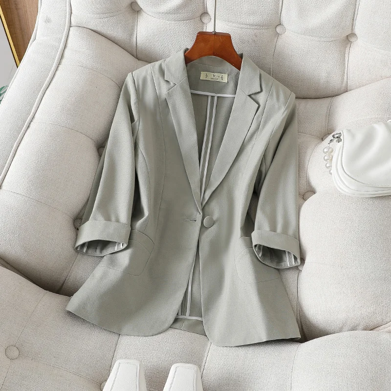 Spring Summer Women's Blazer Solid Casual Jacket Texture Thin Suit Coat Shorts Office Lady Tops 2023 Summer New Fashion Korea
Spring Summer Women's Blazer Solid Casual Jacket Texture Thin Suit Coat Shorts Office Lady Tops 2023 Summer New Fashion Korea
