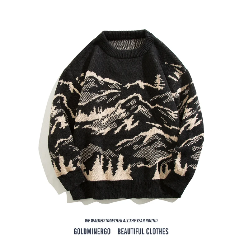 Oversize Knitted round Ne Sweater Men's Casual Sle Loose Fit Long Sve Polyester Fiber Warmth Mountain Print Autumn Winter
Oversize Knitted round Ne Sweater Men's Casual Sle Loose Fit Long Sve Polyester Fiber Warmth Mountain Print Autumn Winter