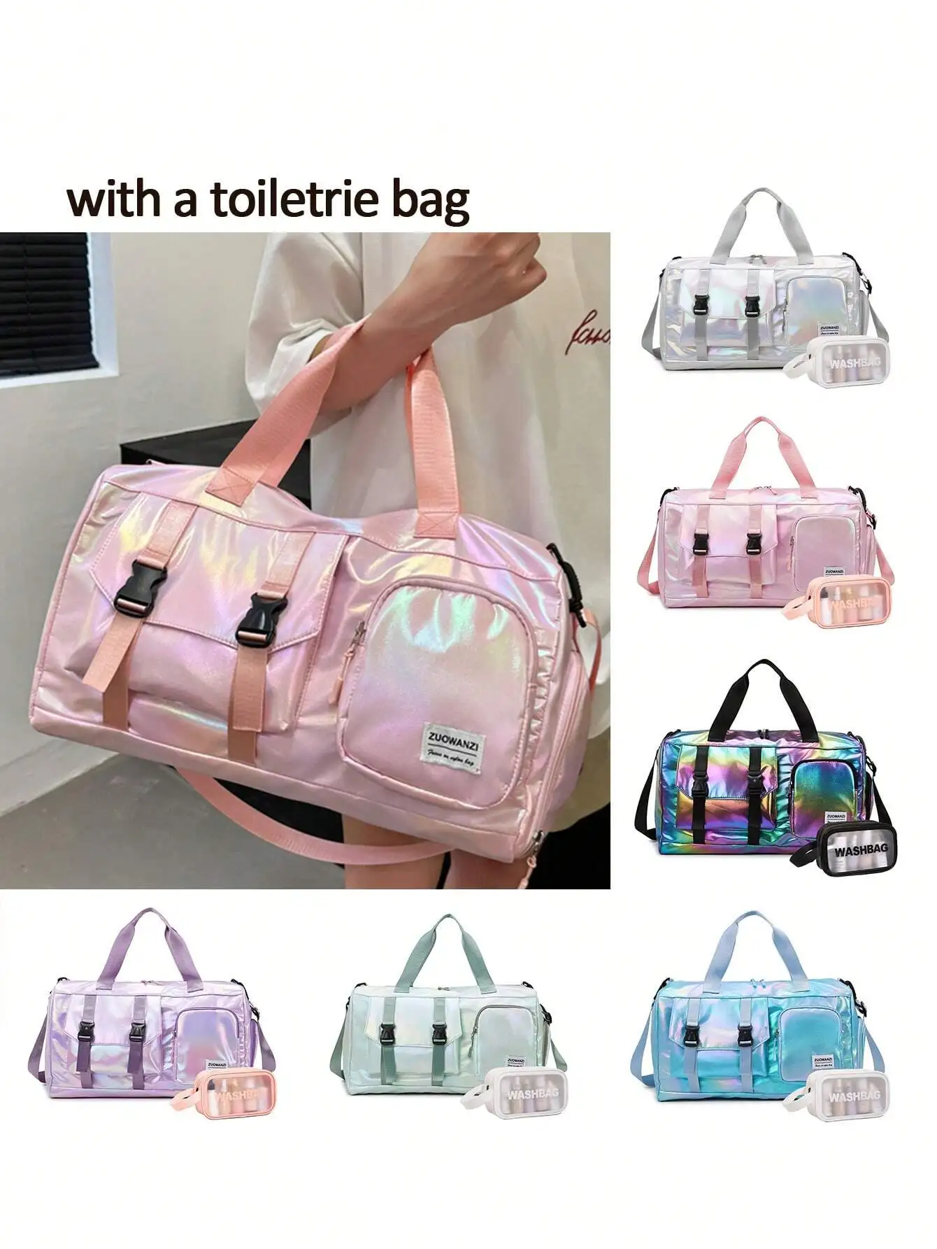Голографическая спортивная сумка с косметичкой, водонепроницаемая и легкая, для путешествий, тренировок, йоги, плавания
Голографическая спортивная сумка с косметичкой, водонепроницаемая и легкая, для путешествий, тренировок, йоги, плавания