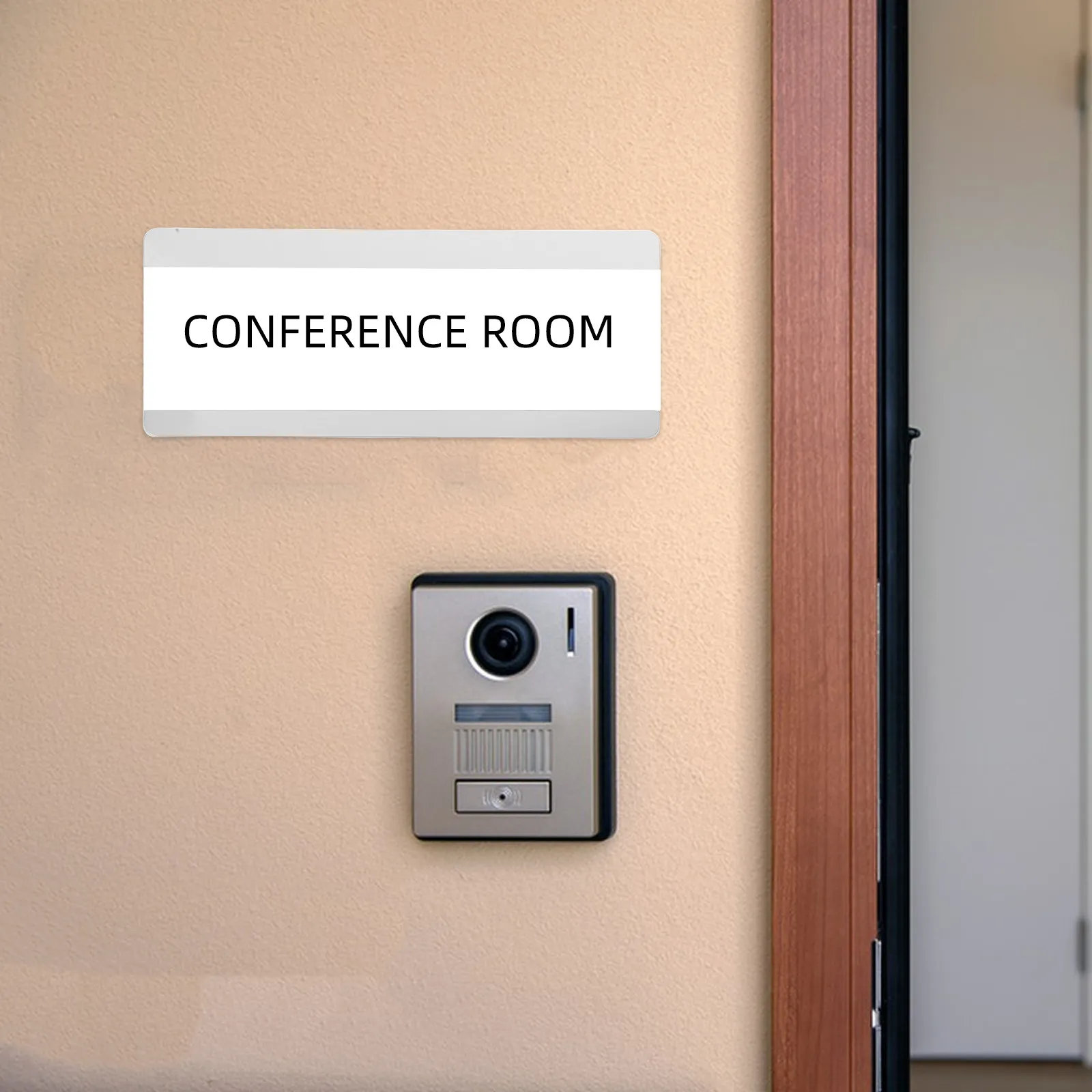 Stainless Steel Interchangeable Office Door Sign with Self-Adhesive Backing Sliding Pull-Out Design for Conference Rooms
Stainless Steel Interchangeable Office Door Sign with Self-Adhesive Backing Sliding Pull-Out Design for Conference Rooms