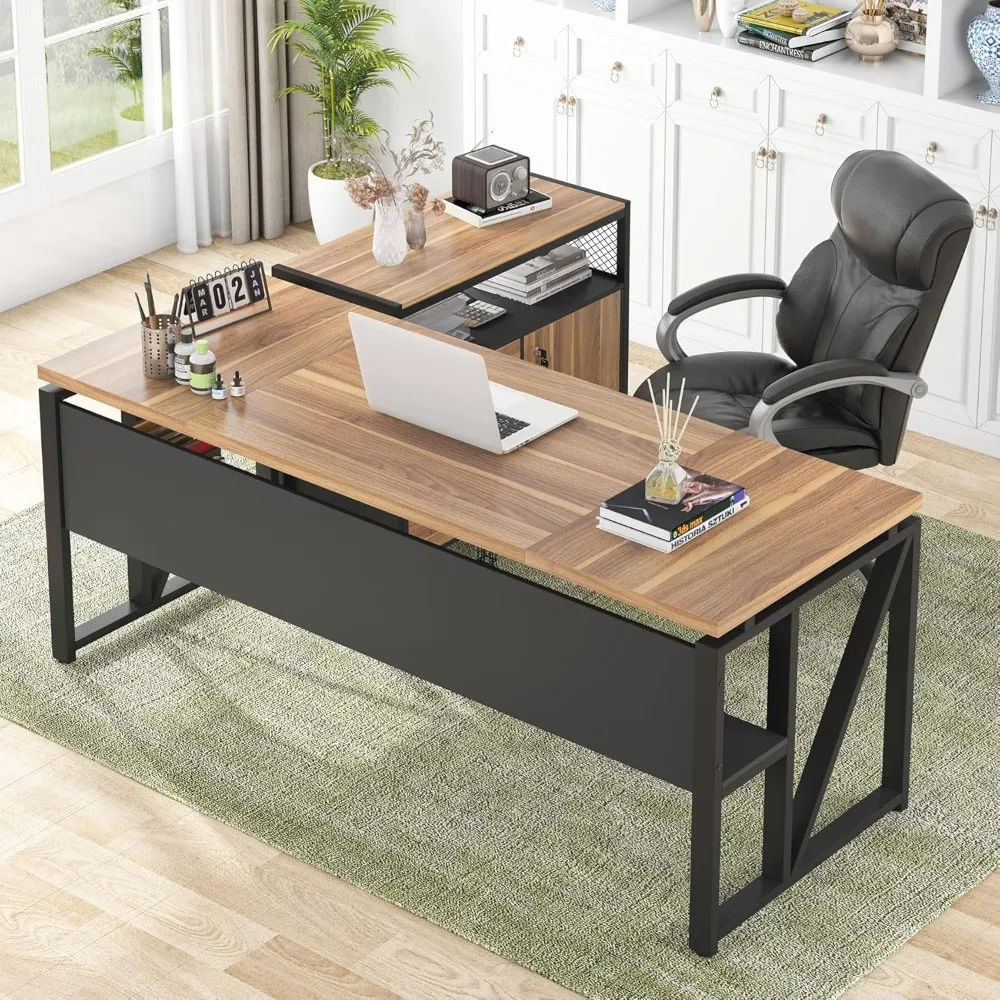63"L Shaped Desk with Drawer Cabinet,Executive Computer Desk and lateral File Cabinet,2 Piece Home Office Furniture with Drawers
63"L Shaped Desk with Drawer Cabinet,Executive Computer Desk and lateral File Cabinet,2 Piece Home Office Furniture with Drawers