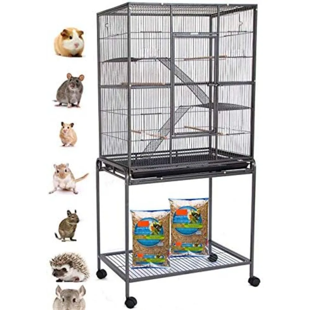 64" Extra Large Chewproof Wrought Iron 4-Levels Tight 1/2-Inch Bar Spacing for Ferret Chinchilla Sugar Glider Rats Mices Rabbit
64" Extra Large Chewproof Wrought Iron 4-Levels Tight 1/2-Inch Bar Spacing for Ferret Chinchilla Sugar Glider Rats Mices Rabbit