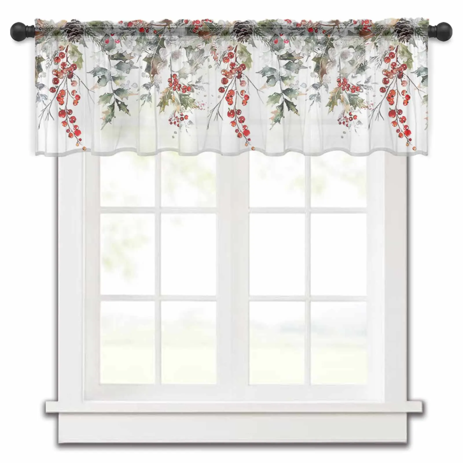 Christmas Pine Berry Eucalyptus Leaf Snowman Small Sheer Window Curtain Tulle Short Curtain Home Decor Kitchen Voile Drapes
Christmas Pine Berry Eucalyptus Leaf Snowman Small Sheer Window Curtain Tulle Short Curtain Home Decor Kitchen Voile Drapes