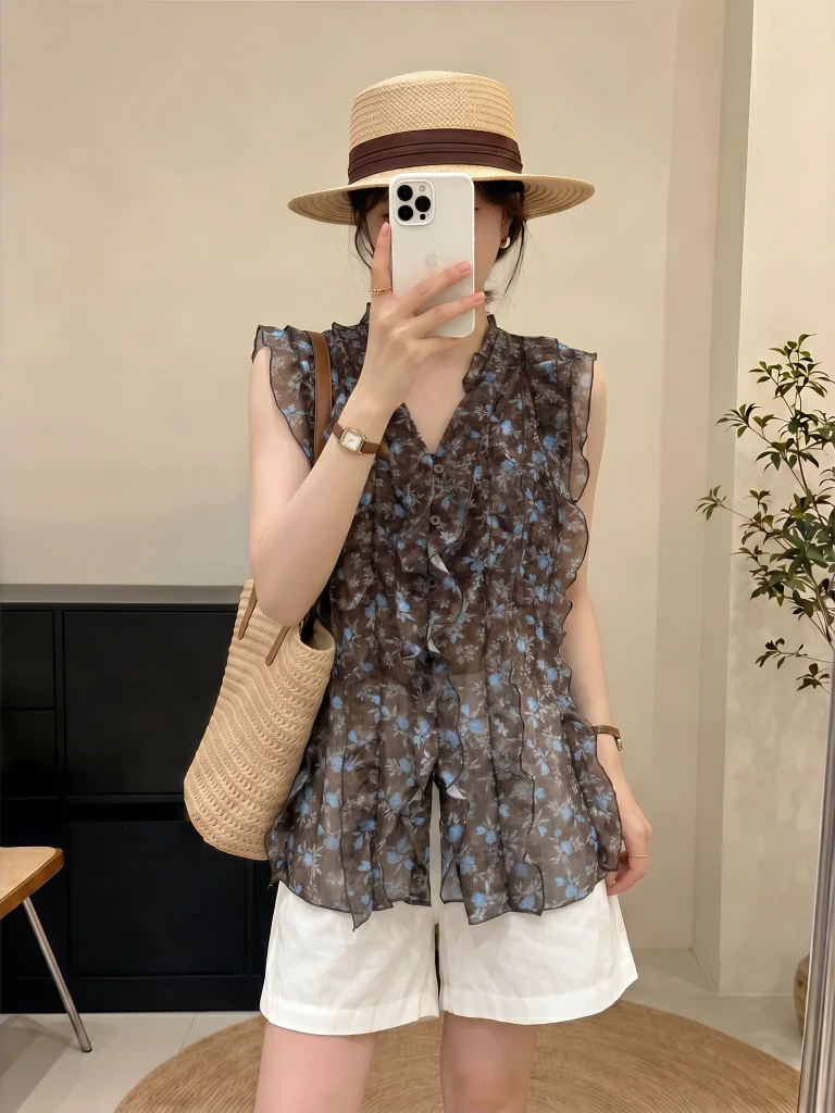 Floral Lace Trim Crop Top Women's Summer New Style Large Size Fashionable Sleeveless V-Neck Vest Loose Fit Casual Wear
Floral Lace Trim Crop Top Women's Summer New Style Large Size Fashionable Sleeveless V-Neck Vest Loose Fit Casual Wear