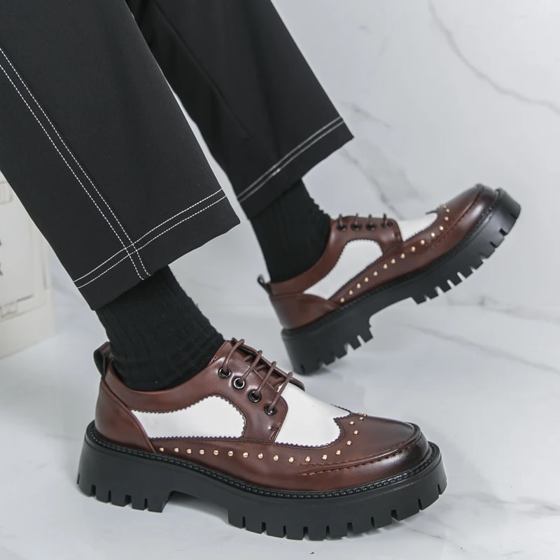 Men's casual leather shoes Designer Trendy Styles Party or work 38-46 Hot selling adult shoes lace-up color blocking New
Men's casual leather shoes Designer Trendy Styles Party or work 38-46 Hot selling adult shoes lace-up color blocking New