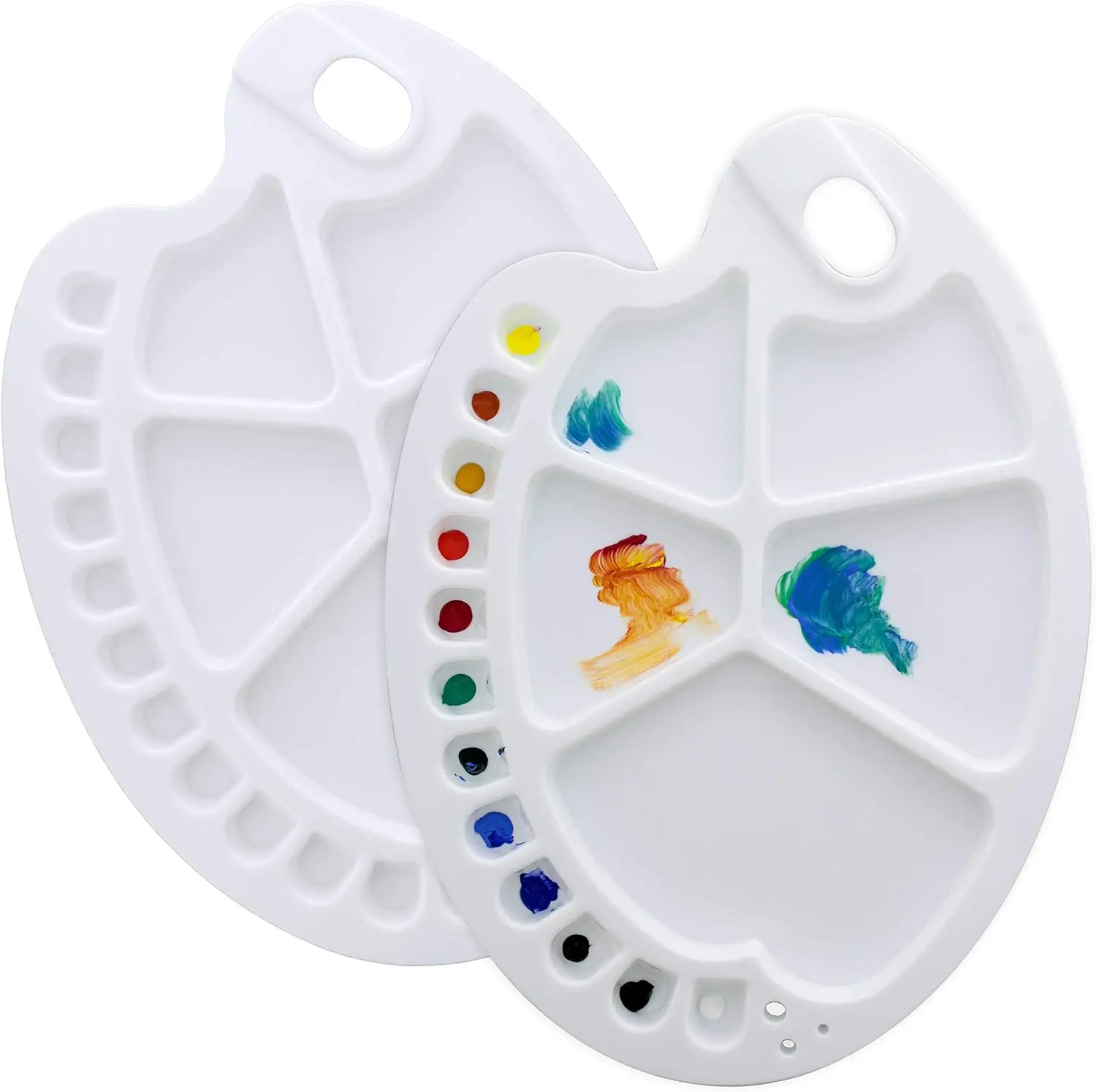 Clear Oval Acrylic Painting Palette with 17 Paint Wells (2 Pack) for Artists - Non-Stick Plastic Mixing Tray for Acrylic and Oil
Clear Oval Acrylic Painting Palette with 17 Paint Wells (2 Pack) for Artists - Non-Stick Plastic Mixing Tray for Acrylic and Oil